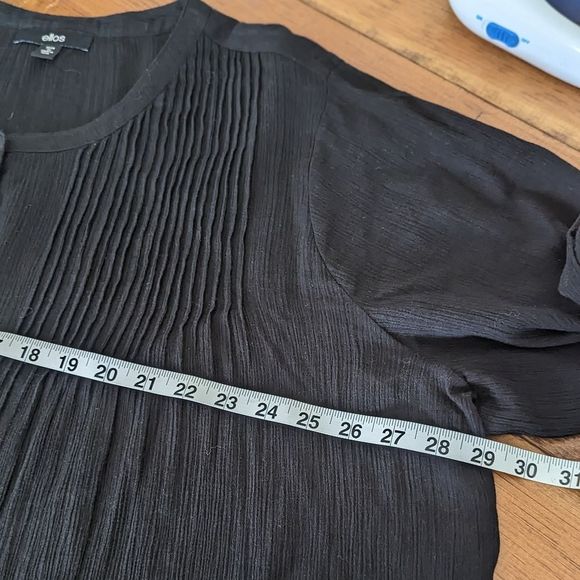 Ellos black trim crochet top 22-24 - Picture 3 of 10